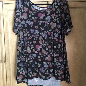 LuLaRoe Flowey Black Floral Top